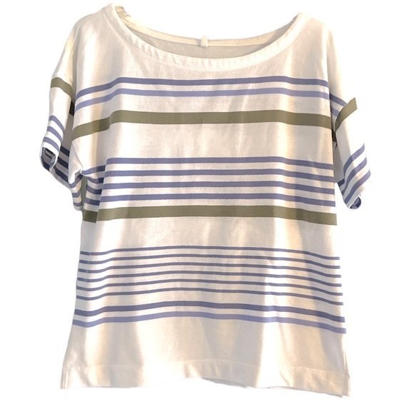 Lou & Grey Soft Boxy Striped Tee, Size S - Picture 1 of 5